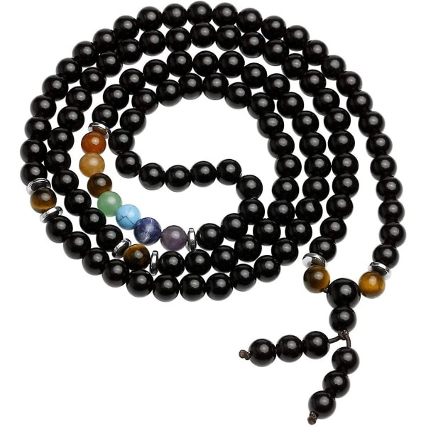 108 Mala Prayer Beads Wrap Armband Halsband Naturlig matt agat stenarmband