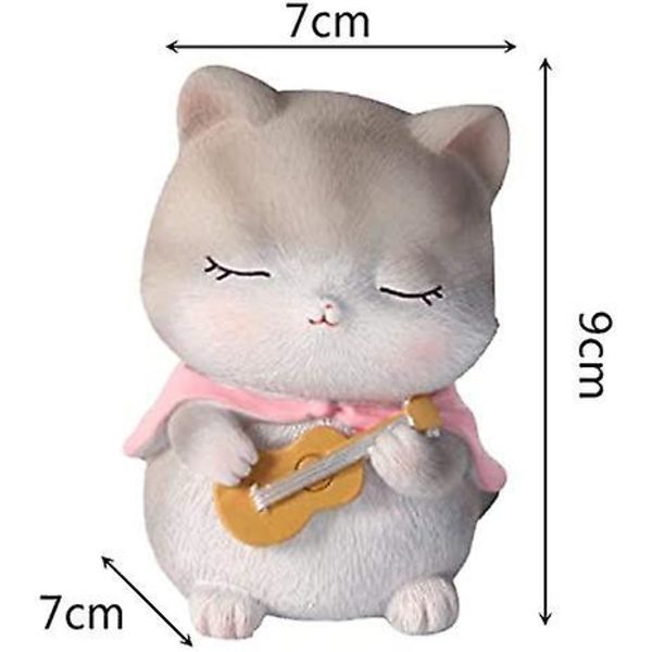 Kattfigurer Bildekorasjon Katt Bobble Head Håndverk Ornamenter Kaketilbehør Harpiks Katt
