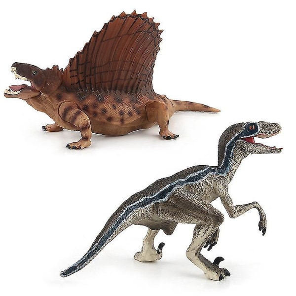 6 kpl Jurassic Dinosaur -mallitoiminnallinen lelu Tyrannosaurus Rex Velociraptor Dimetrodon Simuloitu dinosaurus lapselle