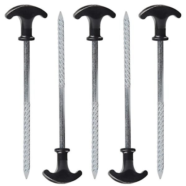 Campingtelt Plugger Heavy Duty Anti-Rust Uformbar Camping Tilbehør Tel Plugger For Utendørs (5 stykker, Sølv)