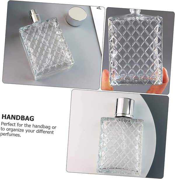 3 stk. firkantede flade glasflasker med låg, parfumeflasker til badeværelset