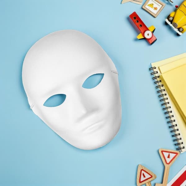 5 stk DIY blanke malbare masker for hvite maskeradehåndverksmasker