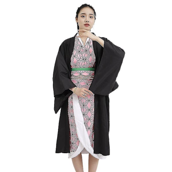 Demon Slayer Kamado Nezuko -asu -puvut sarja bambu-tarvikkeilla 3XL