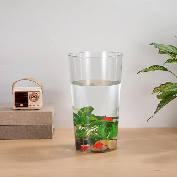 Akryl Blomstervase Stor Kapasitet Flat Base Dekorativ Vase Egnet
