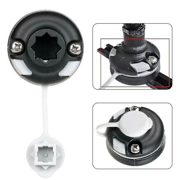 Kajak Flagstang Base Rail Mount Udskiftning Til Marine Yacht Fiskeri Båd Kano. (sort+hvid) 1 stk)