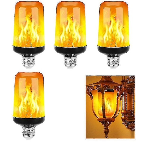 Led Flame Light Bulb, 4 lägen flimrande glödlampor, E26/e27 Base Flame Bulb, jul H A-yuhao 4Pcs