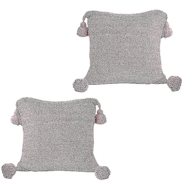 2 stk Håndlavede Tassel Dekorative Pudebetræk, Pudebetræk Sofa Sofa Bed Stue