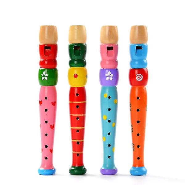 Træplastik Kid Piccolo-fløjte Musikinstrument tidligt uddannelseslegetøj 1 stk-tilfældig farve)