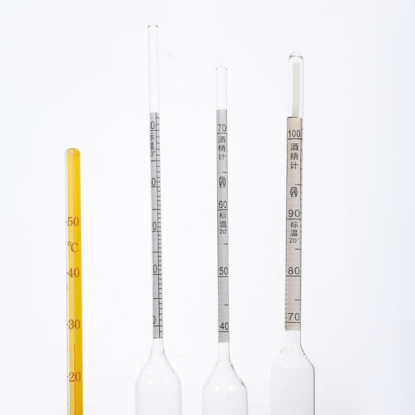 Vinhydrometer Glas Alkoholhydrometer med Termometer Bärbar Lätt att Använda Blandade Färger