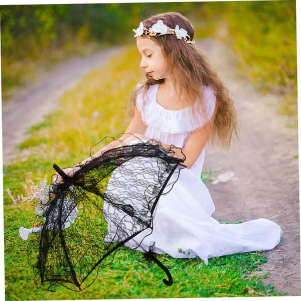 2 st spets paraply parasoll elegant handgjorda bröllopsfotorekvisita lättviktigt spetsparasoll