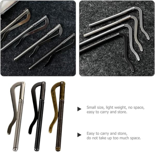Metallfjäder Pengaklämma Set 3st med Checkförvaringsklämmor för Herrplånböcker Robust Nickel Koppar och Gun Black