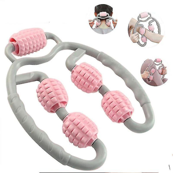 Fitness-vaahtomuovipyöräjalkahieronta - Lihasrentoutuspyörä - Vasikan hierontarulla Pink Gray