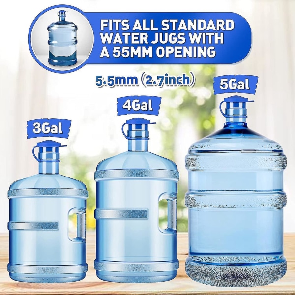 5 Gallon Vedenpullon Korkki - Uusiokäyttöinen Silikoninen Vuotamaton Ja Roiskeenkestävä Vaihtokansi - Vedenkannun Korkki