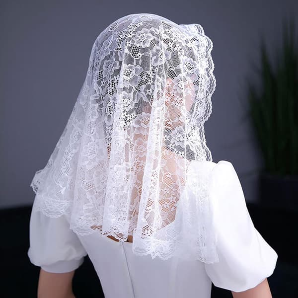 Blondedislør Bryllupsslør Elegant Blomstermønster Kort Mantilla Skjerf