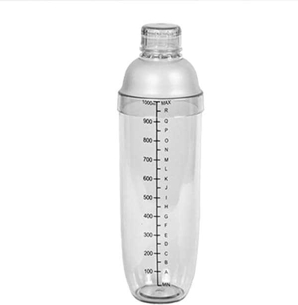 1000 ml hvit cocktailshakerkoppmikser med PC-kropp og skala