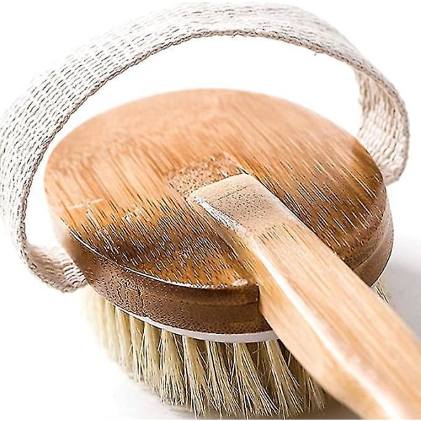 Body Brush kuiva iho luonnollinen harjakset irrotettava kahva kuorinta