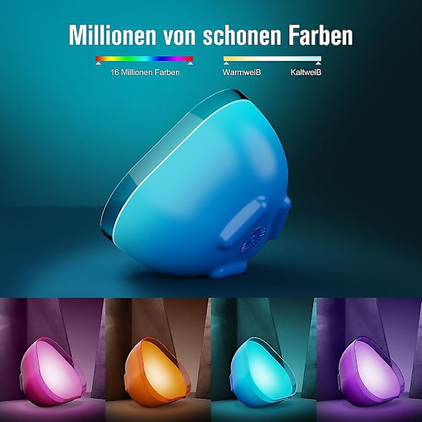 Ambient Bærbar Bordlampe Bluetooth Stemmestyret Skrivebordslampe