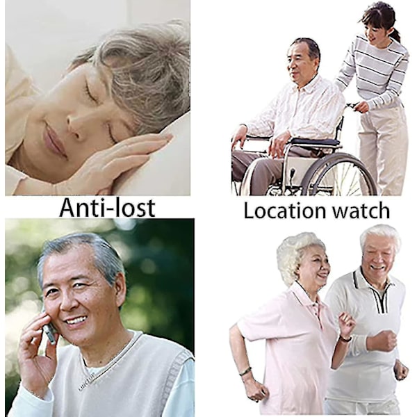 Sos Armbånd Gps Tracker Kompatibel Ældre Nødkald Sos Gps Lokator Telefon Nødhjælper Ip67 Vandafvisende Smart Ur Telefon, Sort -ys