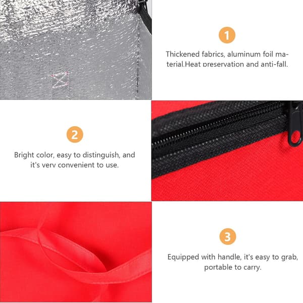 Isolerad pizzaväska i non-woven-tyg med aluminiumfoder, 12-tums extra hög (40x40x45cm)
