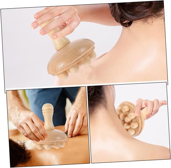 2 st hårkam i trä, hårbottenmassager, utredningsborste, massagehuvud för hårvård