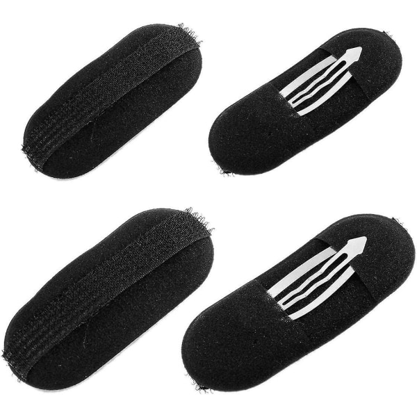 Sponge Hair Clips Hair Volume Insert Tool Bump Up Hair Styling Tool For Lady Girls(black)(4 Pcs)