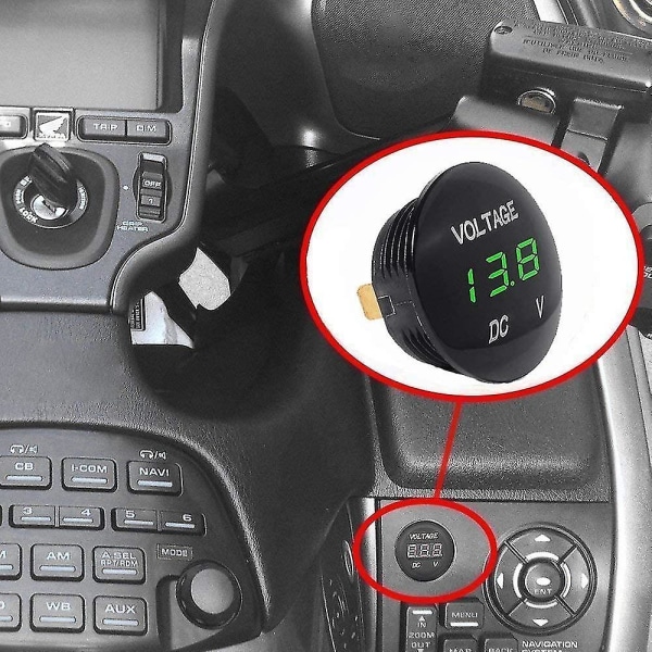 Vandafvisende Voltmeter med LED Digital Display Voltmeter 12v-24v (blå)