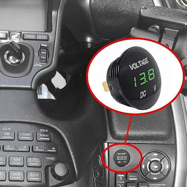Vedenkestävä Volttimittari LED-näytöllä 12v-24v (sininen)