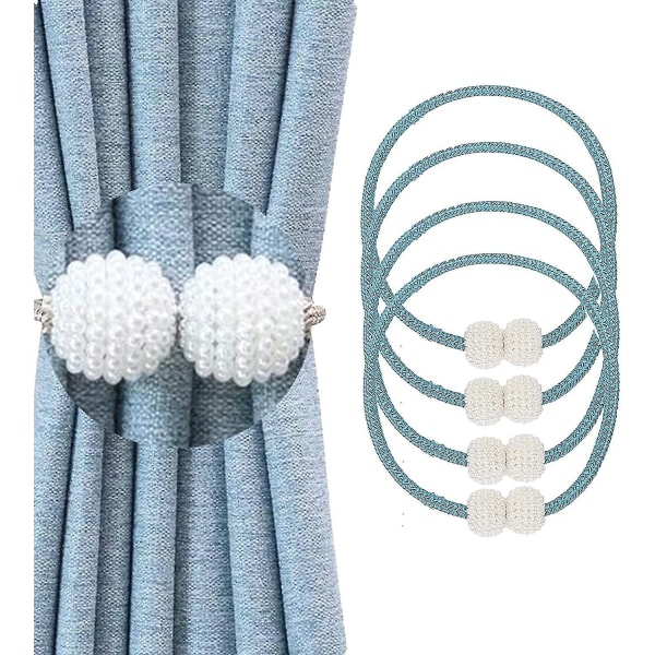 4-pak magnetiske gardinbindinger Praktisk drapering, lyseblå