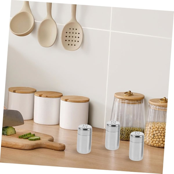 Krydderkrukker i rustfritt stål Salt Pepper Shaker Sett Bærbar Krydderholder Utendørs