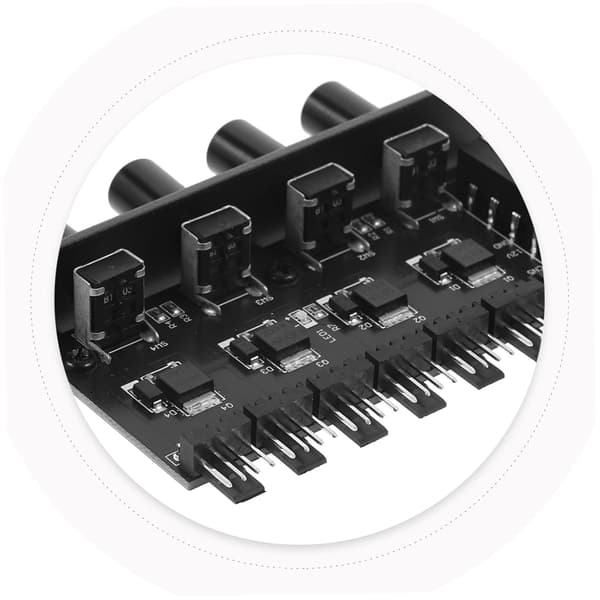 PC Vifte Hub Kontroller med Hastighetskontrollknapper Multi Vifte Tilbehør