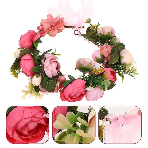 1 stk Realistisk Krans Hårdekor Rose Blomst Plante Hodebånd Bryllup Hodeplagg