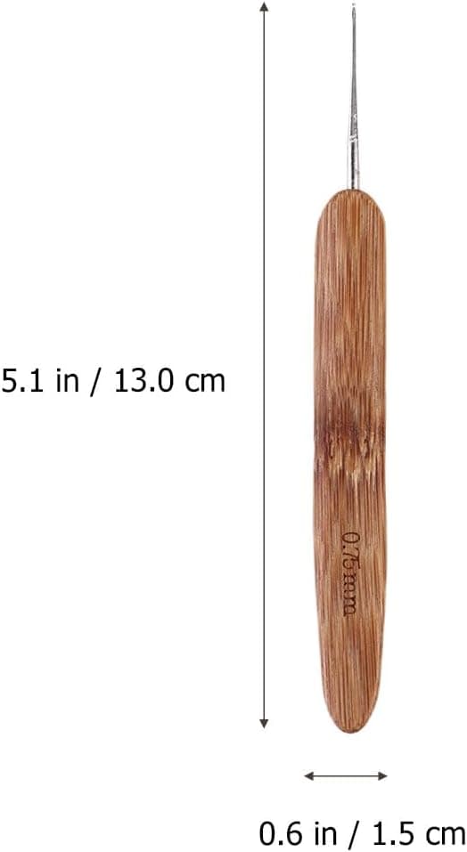 6 st förkolnade virknålar i bambu för hårflätning, sticknålar för dreadlocks