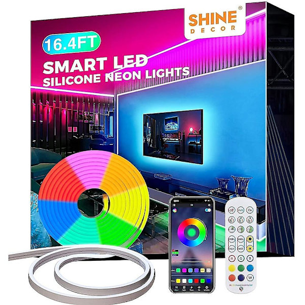5m 2*5m RGB Vedenkestävä LED-neonvalonauha Bluetooth-sovelluksella