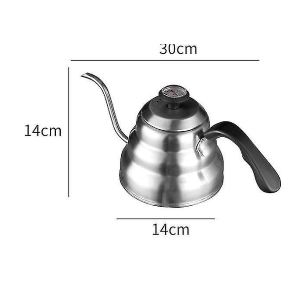 1l Goose Neck Coffee Pot Vedenkeitin Teekannu Teräksinen kahvinkeitin