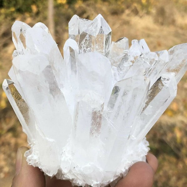 1 st Natural Sällsynt Vit Kvartskristallklusterprov