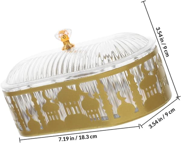 Ramadan Serveringsbricka Eid Bordsdekoration 2 Material Plast Järn Elegant Gyllene Mångsidig