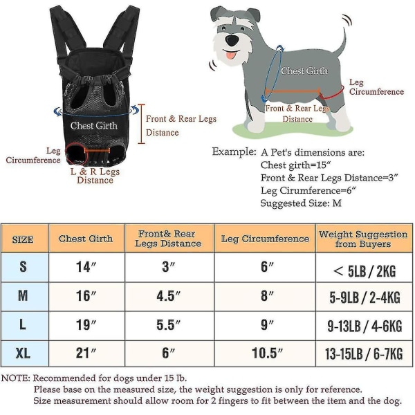 Front Pet Reise Ryggsekk Utendørs Justerbar Bag L Størrelse
