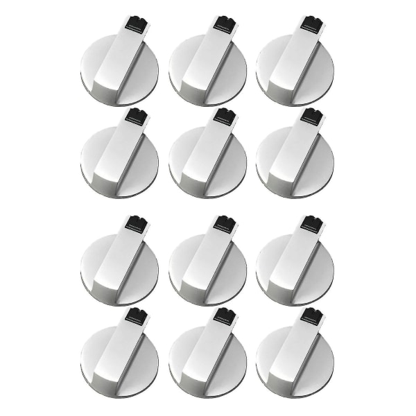 Spisknoppar, Ugnsknopp 12 st, Zinklegering 6mm Universal Silver Gaskök Kontrollknoppar Adapter