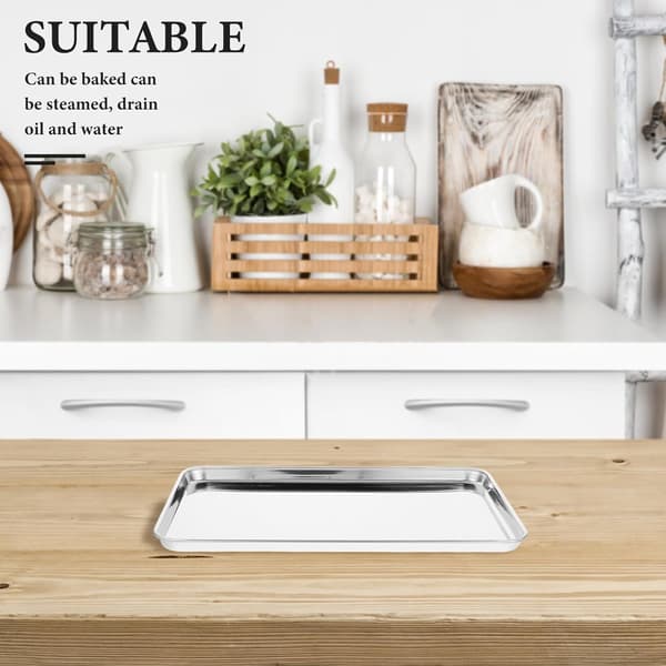 2 stk. bageværktøj i rustfrit stål multifunktionel bageplade 35x20x5 tommer