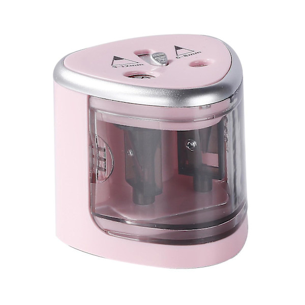 Elektrisk blyantspidser med to huller pink