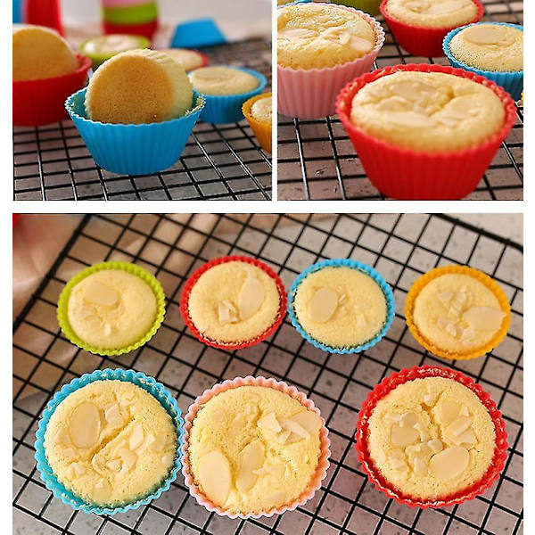 50 st Reusable Muffinsformar i Silikon av Hög Kvalitet, 2 Storlekar