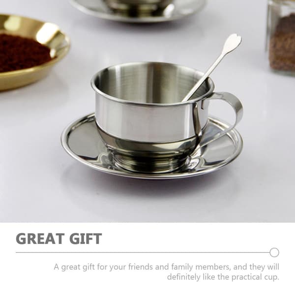 Kaffekop Tekop Rustfrit Stål 175ml Letvægts Modedesign Kreativt Enkelt Design