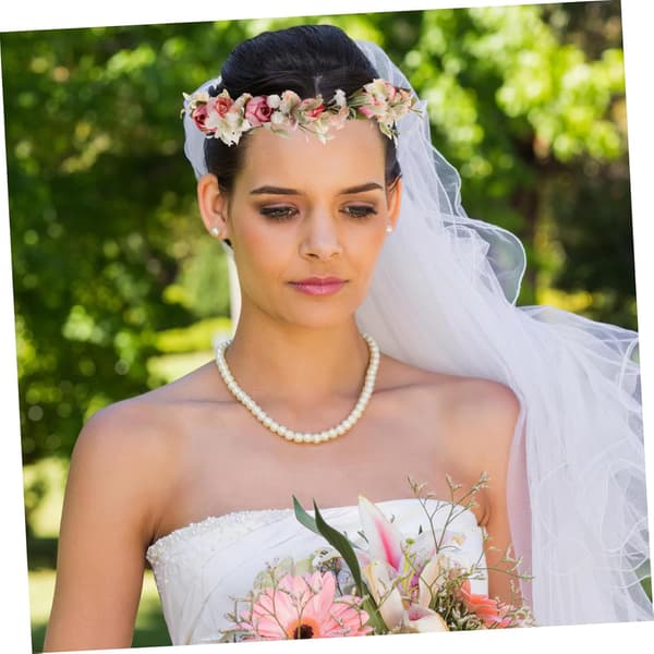 Boho Blomsterkrans Hårbånd til Kvinder Elegant Blomsterkrone Hårtilbehør Holdbart Design