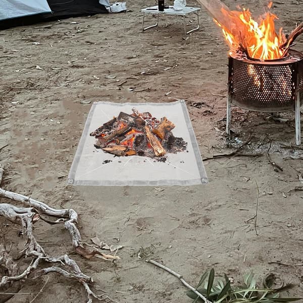 Fällbar eldstad i rostfritt stål, nät, bålställ, utomhuscamping, kolgrill, nätmatta
