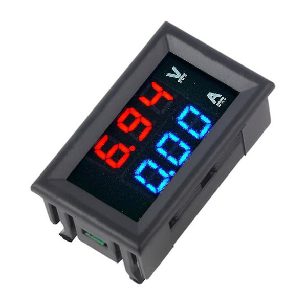 DC 100V 10A Voltmeter Amperemeter Dubbel Digital Mätare