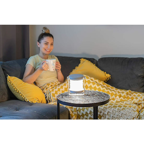 Foldbar nattlys med uttrekkbar LED-berøringslampe, sammenleggbar teleskopisk nattlyslommelykt, bordlampe, flere farger tilgjengelig White