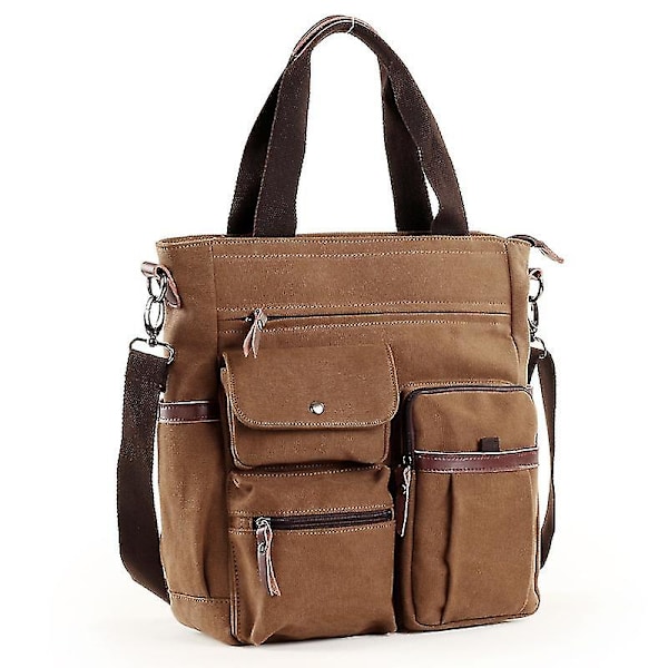 Menn Messenger Bag Casual Business Skulderbag Passer 14 tommers Laptop, svart