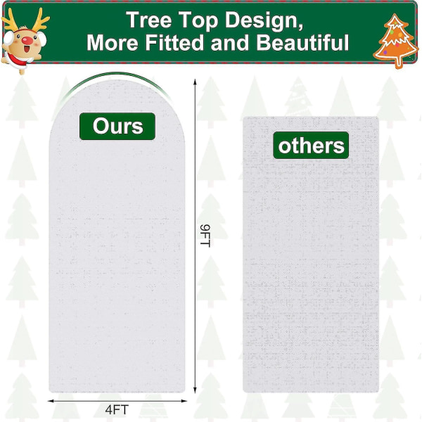 9 x 4 fods Opretstående Juletræ Opbevaringspose - Justerbare Juletræ Opbevaringsdæksler - Ikke-vævet Kb 9FT x 4FT