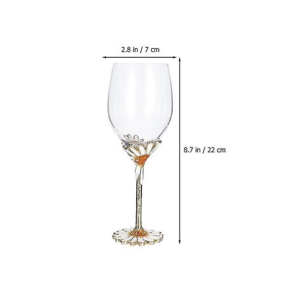 1 stk Transparent Vinglass Krystall Bryllup Goblet Emaljert Rødvin Kopp
