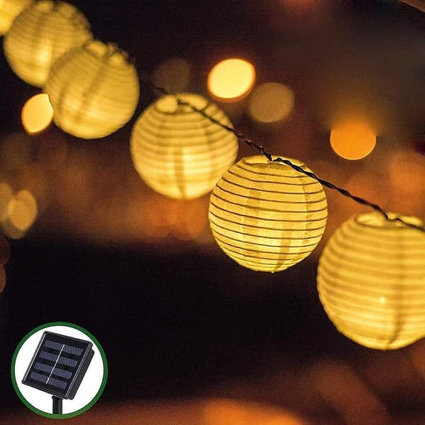 Solcellelykter Stringlys Utendørs Vanntette 20led Patio